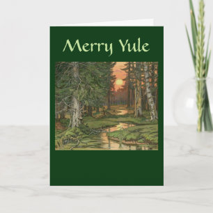 Festiva "Bosque de hadas al atardecer" - Tarjeta de Merry