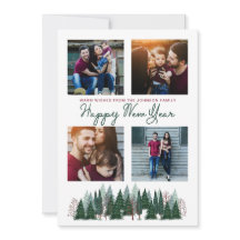 Bosque de pinos | Feliz Año Nuevo | Tarjeta de Fot