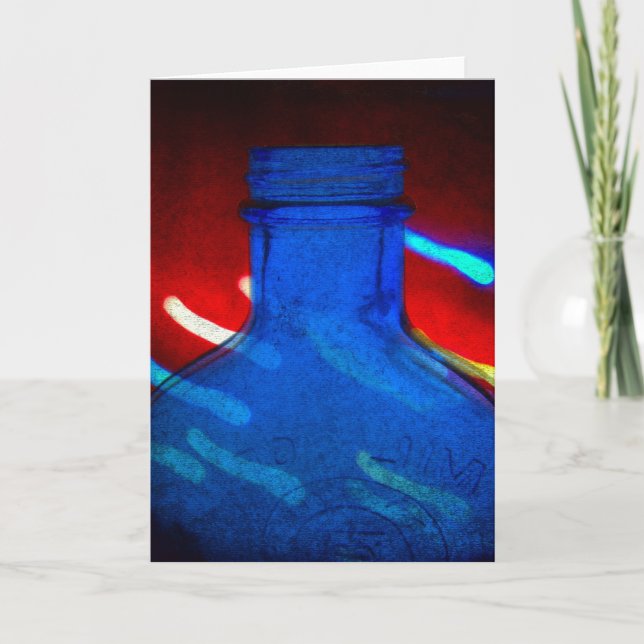 Festiva Botella arriba Tarjeta de felicitación (Anverso)
