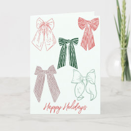 Festiva Bows Happy Holiday, tarjeta de vacaciones plegadas