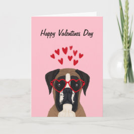 Festiva Boxer Valentines Love Dog Card - tarjeta de amor p