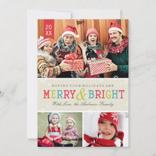 Festiva Brillantes Snowflakes - Tarjeta fotográfica navide