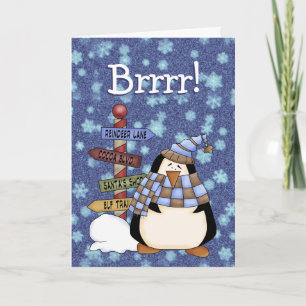 Festiva ¡Brrr! Tarjeta de personalizado Seasons Greetings