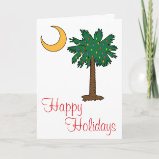 Festiva Buenas fiestas tarjeta de la luna del Palmetto