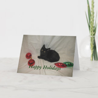 Festiva Buenas fiestas tarjeta del gato