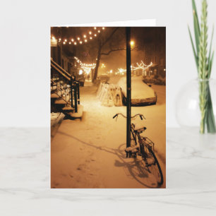 Festiva Buenas fiestas tarjeta - nevadas Nueva York del