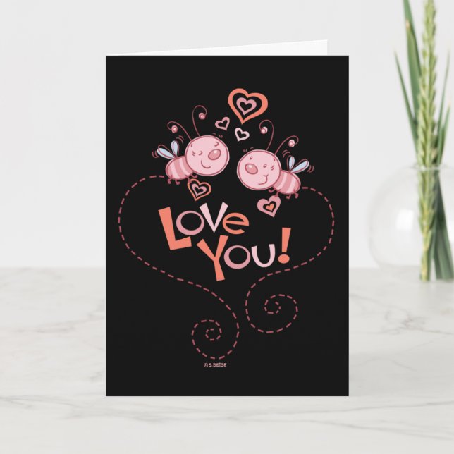 Festiva ¡Bugs de amor! Tarjeta de San Valentín (Anverso)