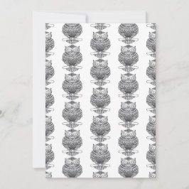 Festiva Búho (blanco patrón) - Tarjeta de felicitación