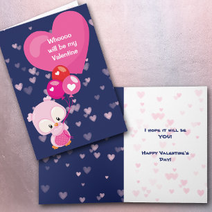Festiva Búho lindo que será mi tarjeta de San Valentín