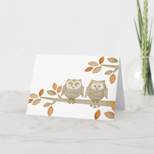 Festiva Búhos del amor en tarjeta del árbol