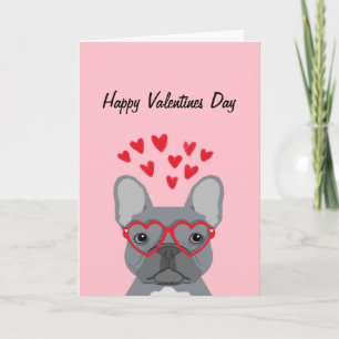 Festiva Bulldog francés - tarjeta de amor de San Valentín 