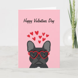 Festiva Bulldog francés - tarjeta de San Valentín feliz ne