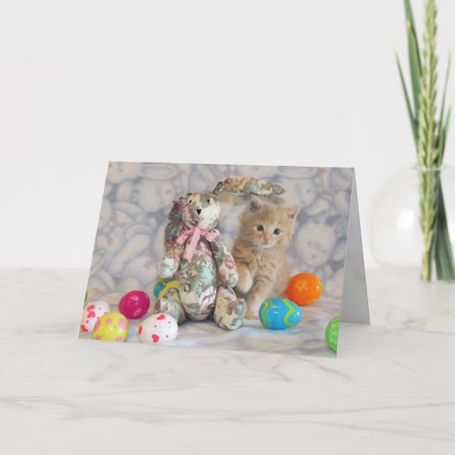 Festiva Bunny de Buffington - Tarjeta de Pascua Gato/Gatit (Anverso)