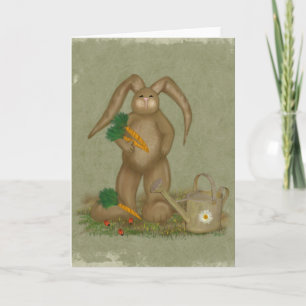 Festiva "Bunny de jardín"- Pascua- Primavera- Tarjeta de s