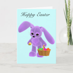 Festiva Bunny de Pascua con tarjeta de cesta