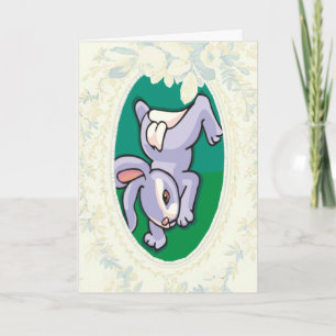 Festiva Bunny Haciendo Una Tarjeta De Pascua De Aseo