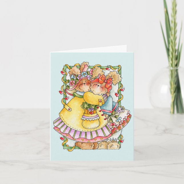 Festiva Bunny Hug - Tarjeta de San Valentín (Anverso)