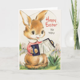 Festiva Bunny vintage con tarjeta acordion Easter