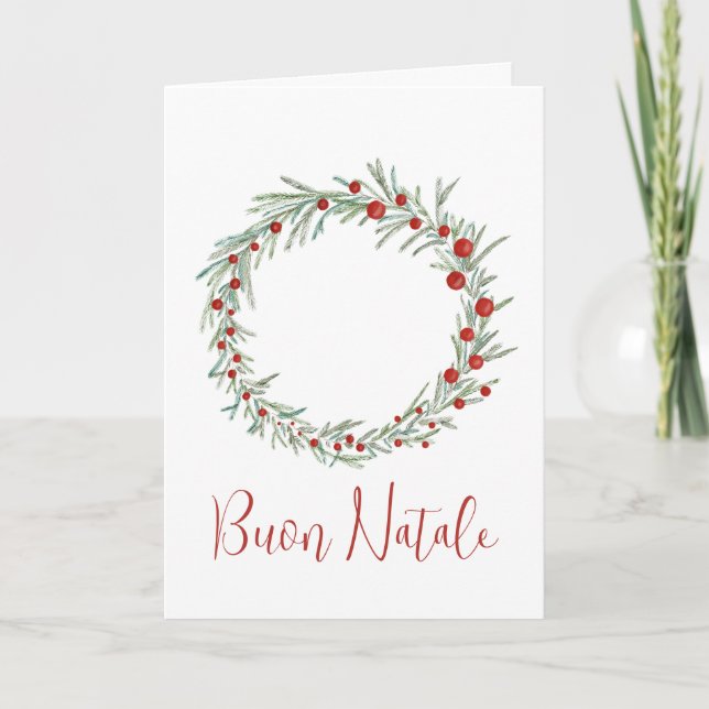 Festiva Buon Natale, Navidades italianos con tarjeta de co (Anverso)
