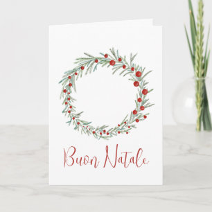 Festiva Buon Natale, Navidades italianos con tarjeta de co