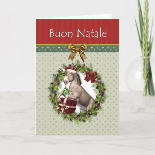 Festiva Buon Natale Navidades italianos con tarjeta de Don