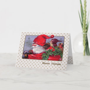 Festiva Buon Natale. Tarjeta de navidades en italiano