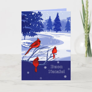 Festiva Buon Natale. Tarjeta de navidades en italiano