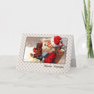 Festiva Buon Natale. Tarjeta de navidades en italiano