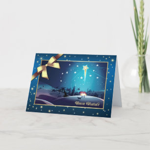 Festiva Buon Natale. Tarjeta de navidades en italiano