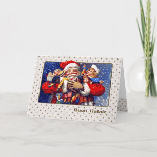 Festiva Buon Natale. Tarjeta de navidades en italiano