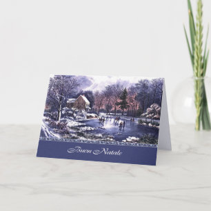 Festiva Buon Natale. Tarjeta de navidades en italiano