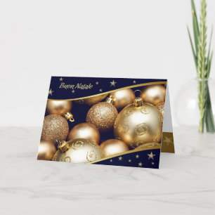 Festiva Buon Natale. Tarjeta de navidades en italiano