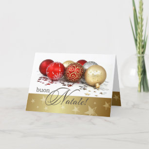 Festiva Buon Natale. Tarjeta de navidades en italiano