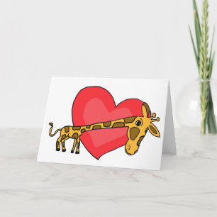 Festiva CA tarjeta del amor de la jirafa y del corazón