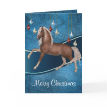 Caballo de azul con cinta de cerezo tarjeta de Nav