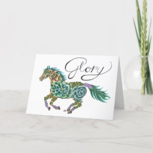 Festiva Caballo de Gloria con Tarjeta doblada de Sherry Ja