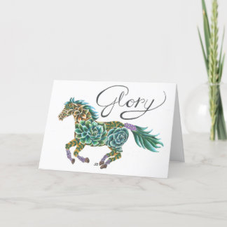 Festiva Caballo de Gloria con Tarjeta doblada de Sherry Ja