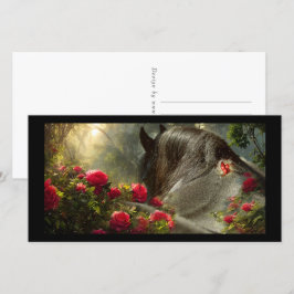 Festiva Caballo Friesiano de Belleza Negra - Tarjeta de sa