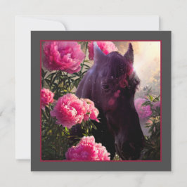 Festiva Caballo Friesiano de Belleza Negra - Tarjeta de sa