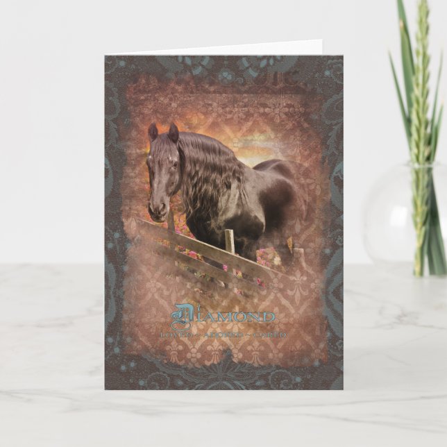 Festiva Caballo Friesiano - Tarjeta de saludo (Anverso)