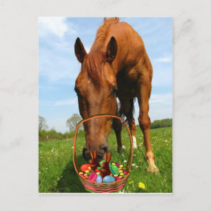Festiva Caballo y postal de la cesta de Pascua