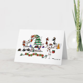 Festiva Caballos divertidos que adornan la tarjeta del