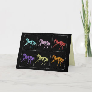 Festiva "Caballos en marcha" ~ Tarjeta de felicitación de 