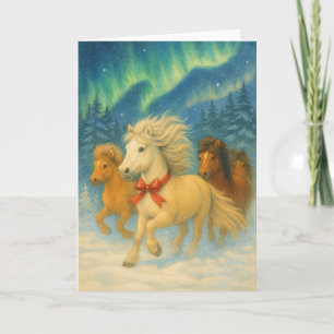 Festiva Caballos islandeses alegres - Tarjeta de vacacione