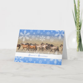 Festiva Caballos salvajes - tarjeta del día de fiesta 5x7