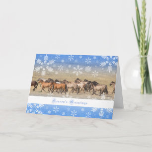 Festiva Caballos salvajes - tarjeta del día de fiesta 5x7