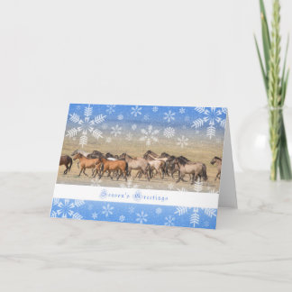 Festiva Caballos salvajes - tarjeta del día de fiesta 5x7