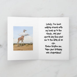 FESTIVA CABEZA EN LAS NUBES - TARJETA DE CUMPLEAÑOS ATRASA