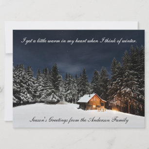 Festiva Cabina en el bosque - Tarjeta de felicitaciones de