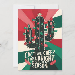 Festiva Cacti Y Cheque - Tarjeta De Navidades